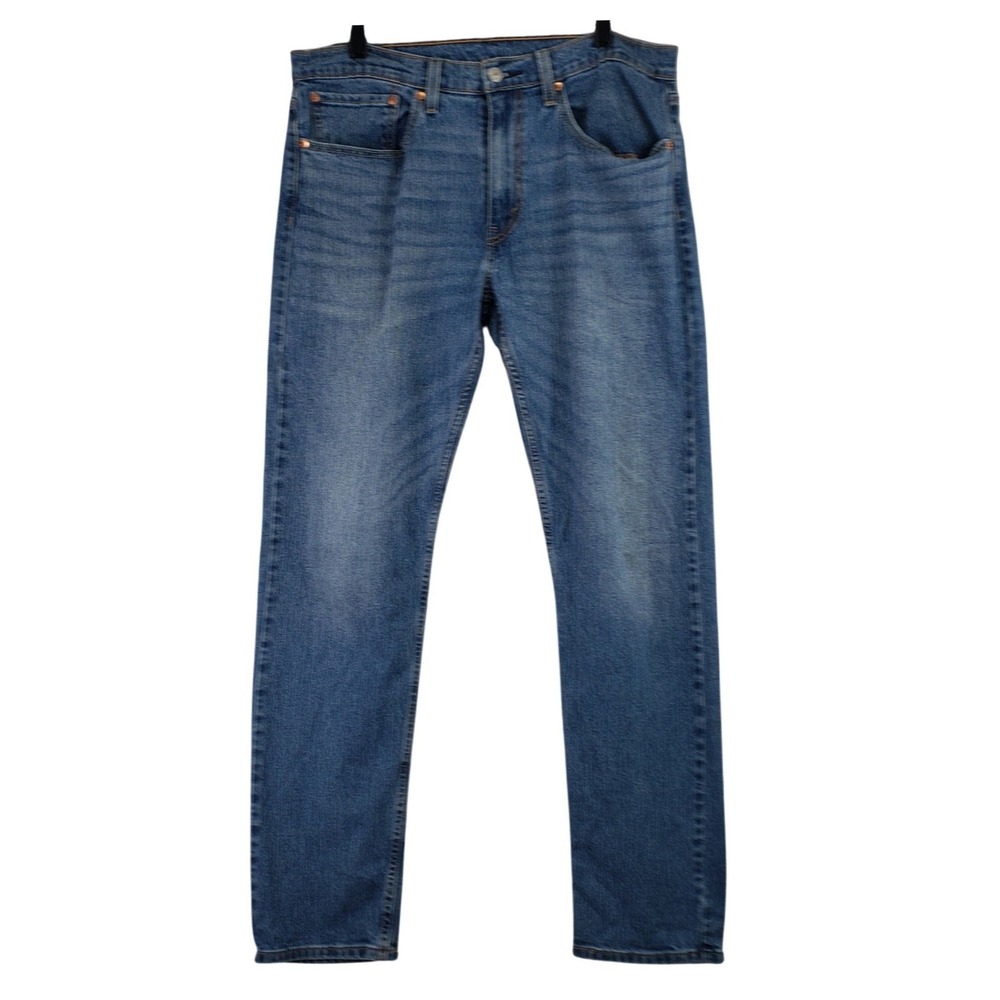 Levis 502 Tapered Fit Jeans Mens 34x31 Blue Casual Classic Denim GREAT FADE